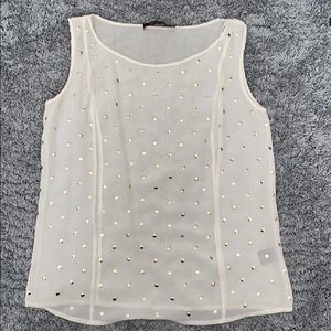 Cynthia Steffe Sheer Tank w Gold Detail